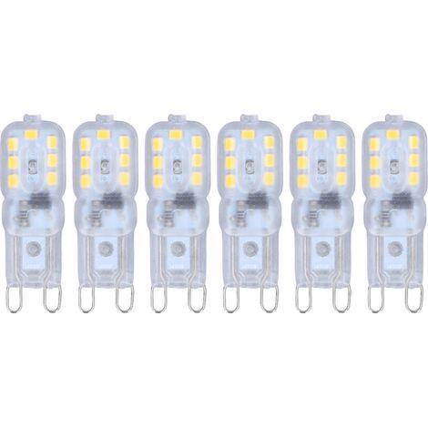 Ampoule G9 Dimmable 3W avec 14 LEDs, Économie d'Énergie et Protection des Yeux, Lumière Naturelle 220V, pour Lustre et Lampe de Table (Lot de 6)