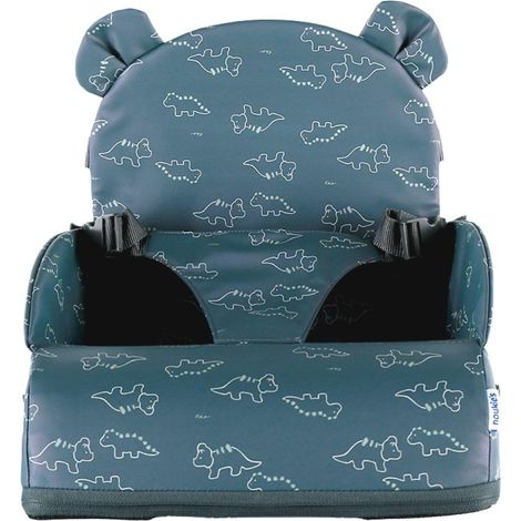 Rehausseur Bleu Bébé de 9 mois à 3 ans Chaise Enfant avec Dossier et Coussin Léger, Pliable et Nomade Harnais, Sécurité Imperméable, Déhoussable et Lavable Max 13 kg Idéal Voyage (1/5)