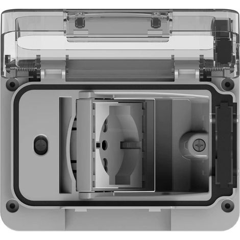 Prise Schuko 4Box WIDE IP55 RAL7035 avec Schuko et bivalent 4B.W.RAL.015 (1/4)