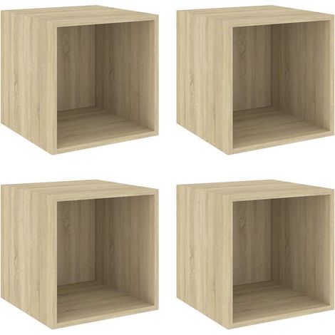 Maison Exclusive - Wandschränke 4 Stk. Sonoma-Eiche 37x37x37 cm H (1/5)
