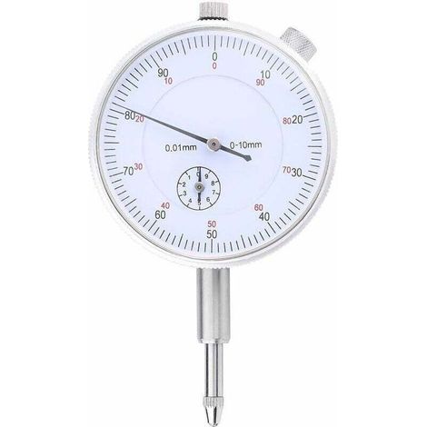 Metrische Messuhr, 0,01 mm Präzisionskomparator, Messbereich 0–10 mm, 9,55–52,2 cm (Weiß), Fonepro