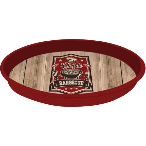 Plateau rond métal Barbecue