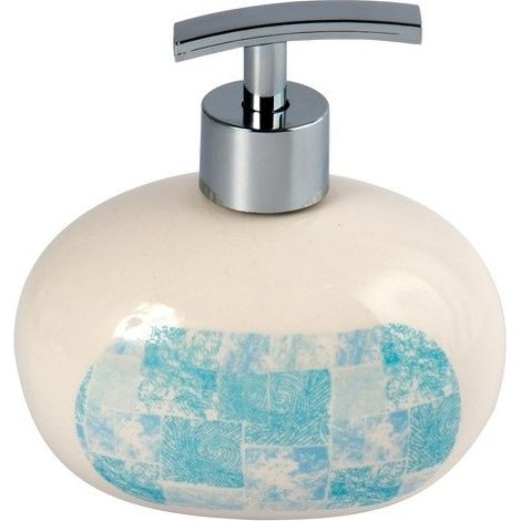 Dispensador de Jabón Cerámico JAVA CADIX Blanco y Azul MSV (1/2)