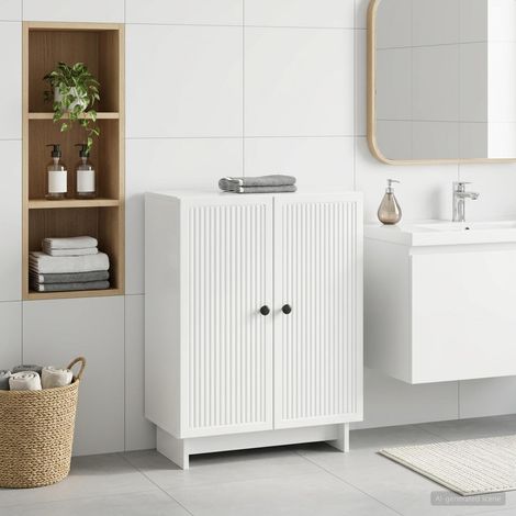 vidaXL Mobiletto da Bagno EDE Bianco Lucido 59,5 x 31 x 80 cm