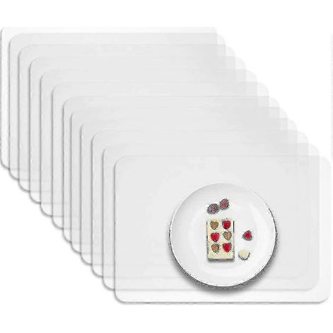 Sets de table transparents lavables, lot de 12, adaptés aux cuisines et salles à manger. (1/5)