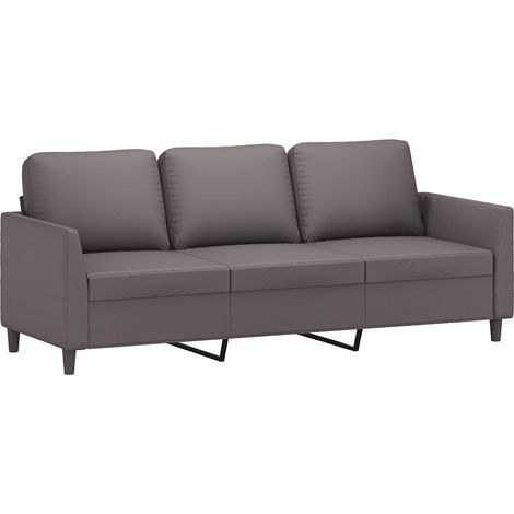 Canapé  Sofa à 3 places Gris 180 cm Similicuir (1/5)