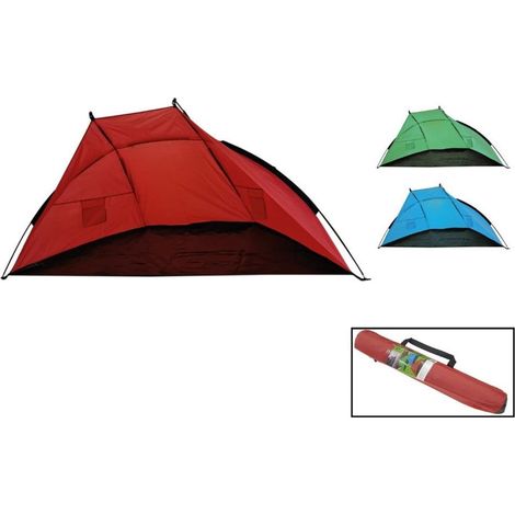 TrAdE Shop Traesio - Tenda Da Spiaggia Paravento Parasole Con Picchetti Portatile Mare 220x110x100cm 206403 - (1/5)