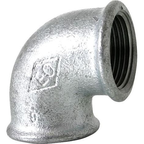 Hermann Schmidt Temperguss 90 angle 13090032 DN 32, 2000 2000 /4&quot, 90 degrés, IG/IG, galvanisé (1/3)