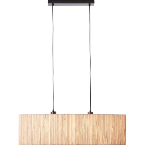 Lampe suspendue Wimea Oval 78cm noir – jonc de mer – pour espaces modernes – finition élégante – éclairage intérieur – Brilliant (1/5)