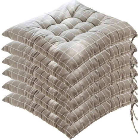 Lot de 6 galettes de Chaise, 40x40 Coussins de Siège Décoration, Coussin de Chaise Coussins de Jardin, Style N (1/4)
