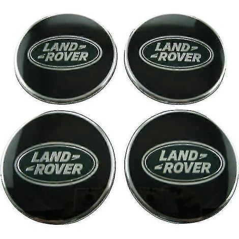 Enjoliveurs centraux de roue en alliage Land Rover noirs et verts, 63 mm, lot de 4 pièces