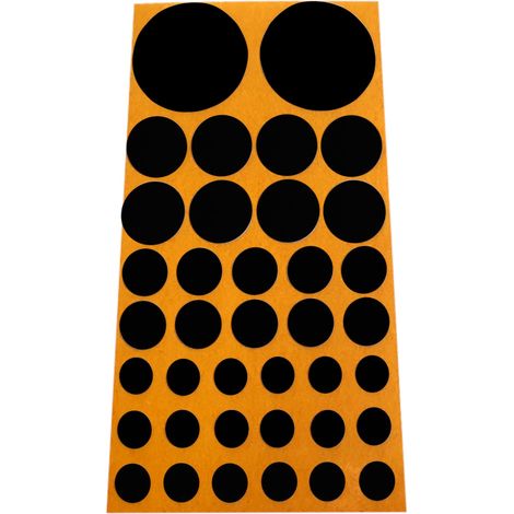 76x Cache vis adhésif autocollant diamètre 10mm 14mm 20mm 40mm protection bouchon trou obturateur meuble table chaise maison, Noir (1/4)