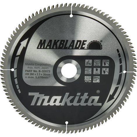 MAKITA B-32873 MAKBLADE for Wood 260mm x 30mm x 100T