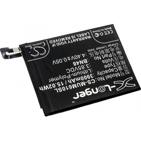 Batterie 3.85V 3.9Ah LiPo pour Xiaomi Redmi Note 6 (BN48)