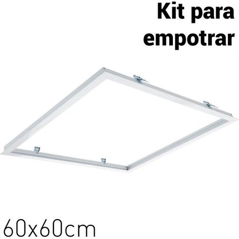 Kit cadre encastrable pour panneau LED 60x60 – Aluminium blanc – Installation facile pour faux plafond – Accessoires inclus (1/5)