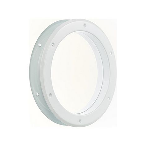 Mottez – Hublot de porte métal rond blanc Ø26cm – Vitre trempée 4mm – Pour porte épaisseur 40mm – Design moderne et épuré