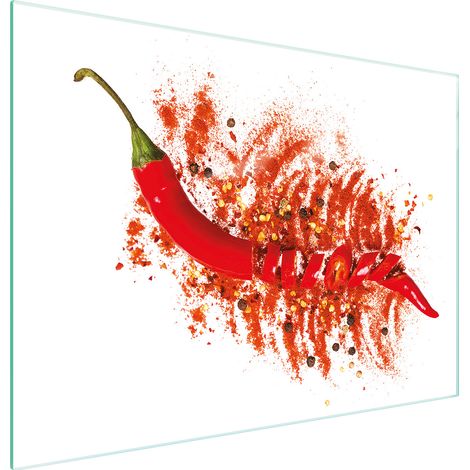 TAGLIERE IN VETRO 30x22 CHILLI (1/5)