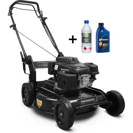 Tondeuse thermique 53 cm – Moteur 196 cc 7 Hp – Transmission 3 vitesses – Mulching – Réglage hauteur 8 niveaux – Pour surfaces 1000-3000 m² – Weibang