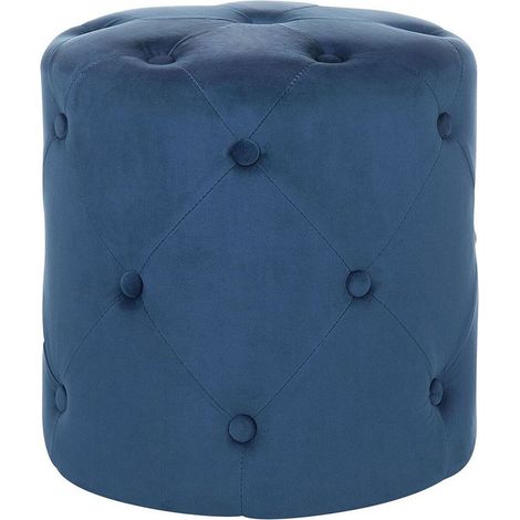 Pouf COROLLA Samtstoff Dunkelblau (1/5)
