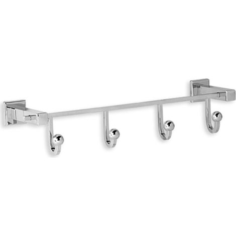 Clyde - appendi abiti 4 ganci da bagno in ottone cromato - accessori bagno