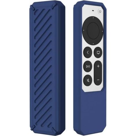 Coque Silicone Pour Telecommande Apple TV 4K Siri Remote 2021 - Protection Antichute Antipoussiere - Bleu - 1 Unite