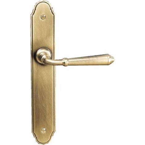 Ensemble rustique sur plaque étroite 245 x 28 mm finition laiton patiné Namur clé I - BOUVET (1/3)