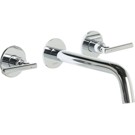 Wandmontierte Waschtischarmatur ISHINCA Messing Silber
