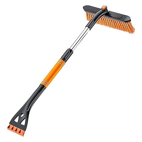 Brosse à neige télescopique pour voiture, grattoir à glace amovible  Brosse à neige rotative amovible  Outil de déneigement multifonction pour enlever la neige