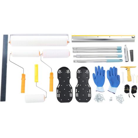 Spiked Roller Self Levelling, Spike Roller for Self Levelling Floor – Complete Flooring Tool Kit with De-Airing Rollers, Trowel, Spiked Shoes, Gloves for Cement & Epoxy Mortar (1/4)