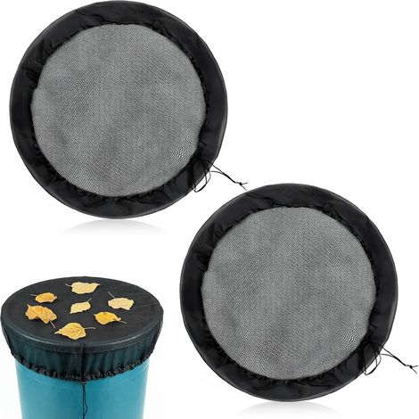 Lot de 2 filets pour citerne d'eau de pluie avec cordon de serrage - Filet de protection réglable (1/5)