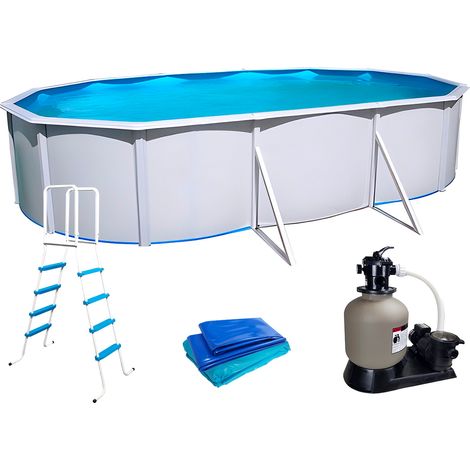 Piscine hors-sol acier Toi PRESTIGIO ovale 640x366x132cm filtre 8.5m3/h + liner 60/100 (1/5)