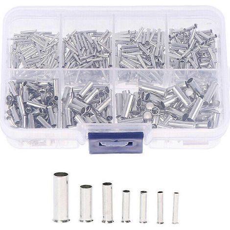 Assortiment de cosses nues pour tubes de différentes tailles et embouts de fils pour machines (1/4)