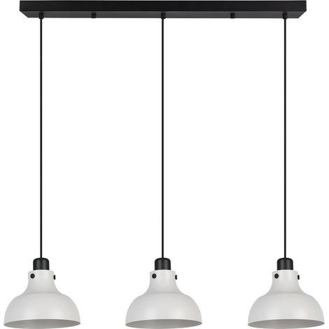EGLO Hängelampe Matlock, Esstisch Pendelleuchte 3-flammig, Industrial Esszimmerlampe aus Metall in Grau und Schwarz, Hängeleuchte mit E27 Fassung (1/5)