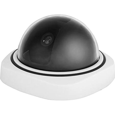 Caméra factice de surveillance intérieur/extérieur, dôme factice de sécurité avec LED rouge clignotante, fausse caméra CCTV factice pour maison (1/5)