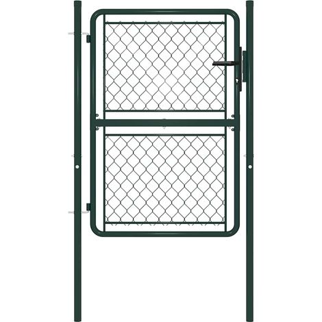 Portail de jardin-Portillon de jardin en acier vert 100 x 125 cm (1/4)