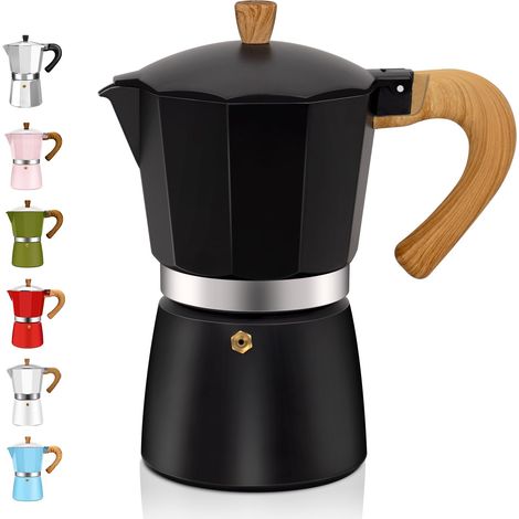 3 Tasse Espresso Cuisinière en Aluminium Moka Pot Machine à Café Express Percolateur Moka Classique Italienne Machine à Café Pour Italien et Cubain Brassage Pour Camping à Domicile 150ml 5oz (1/5)