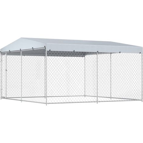 Maison Exclusive - Outdoor-Hundezwinger mit Überdachung 382x382x2 (1/5)