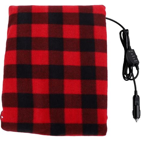 Couverture chauffante électrique pour genou de voiture 12V, polaire réglable à trois niveaux (1/5)