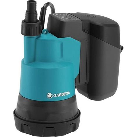 Gardena - pompa sommersa AKU 2000/2 da 18V, per acqua pulita, 1x batteria Li-Ion 2,5 Ah, caricabatterie 14600-20