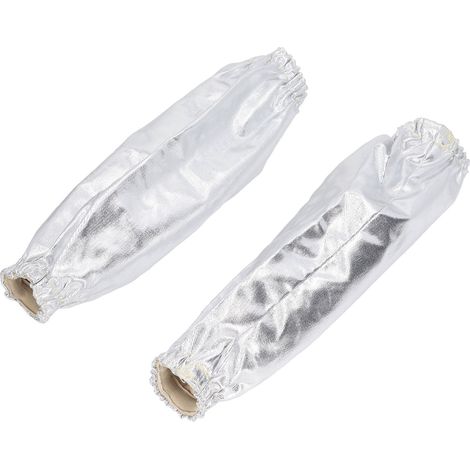 1 Paar Armstulpen, isoliert, hochtemperaturbeständig, aus flammhemmender Aluminiumfolie, Schweißerschutz (1/5)