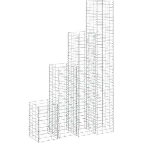 Arriates de gaviones 4 unidades hierro 30x30x50/100/150/200 cm vidaXL