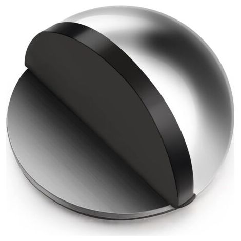 QORVA-Butée de porte autocollante ovale en acier inoxydable, protection murale en demi-lune avec colle pour sol dur et verre (1 pièce)