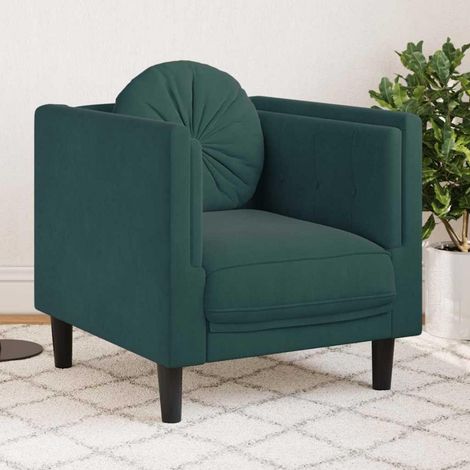 Gepolstertes Sofa mit Samtoptik, dunkelgrün, 71x77x70 cm (1/5)