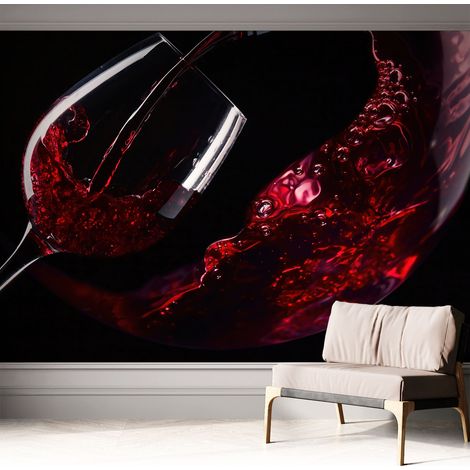 Papier peint autocollant avec imprimé pour intérieur moderne application facile a motif Vin rouge 312x219 cm (1/5)