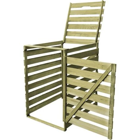 Couvercle de poubelle 240 L - Bois imprégné