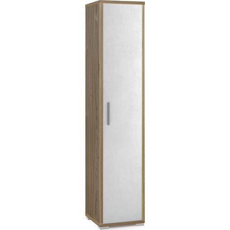 Armadio 1 Anta 39x182x41 cm Noce Stelvio/Ossido Bianco (1/3)