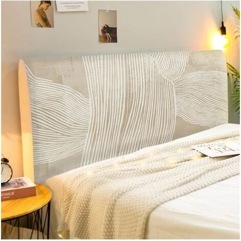 Housse de tête de lit extensible 160 cm – Tissu polyester doux et anti-poussière – Protection 360° pour têtes de lit en bois et cuir (1/5)