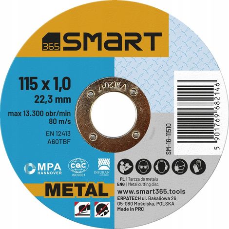Disco de corte smart sm-16-11510 115 mm 1 mm acero (1/3)