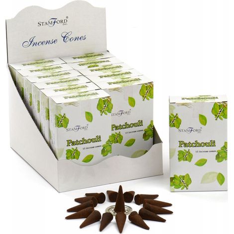 Coni di incenso Stamford, confezione da 15 pezzi - Patchouli (1/2)