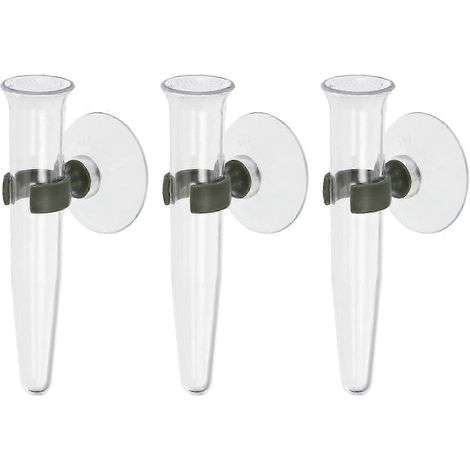 Tubes à eau floraux avec ventouse, lot de 3, diamètre intérieur 1,5 cm, vase mural en plastique de 10 cm. (1/5)